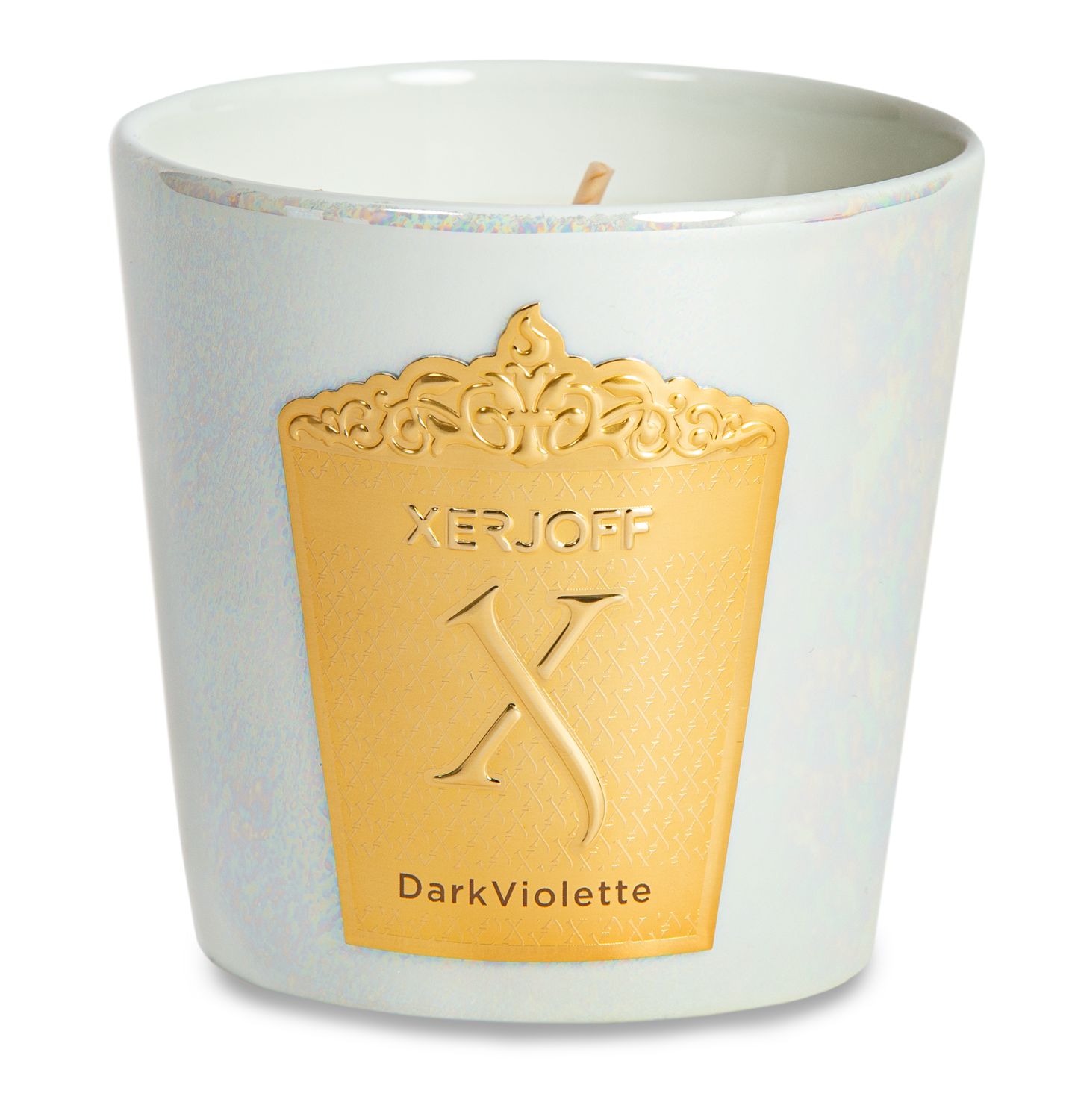 Dark Violette Kerze (floral)